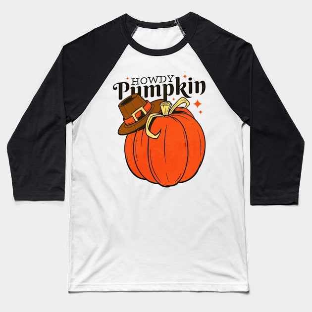 Pumpkin with cowboy hat Baseball T-Shirt by mehdime